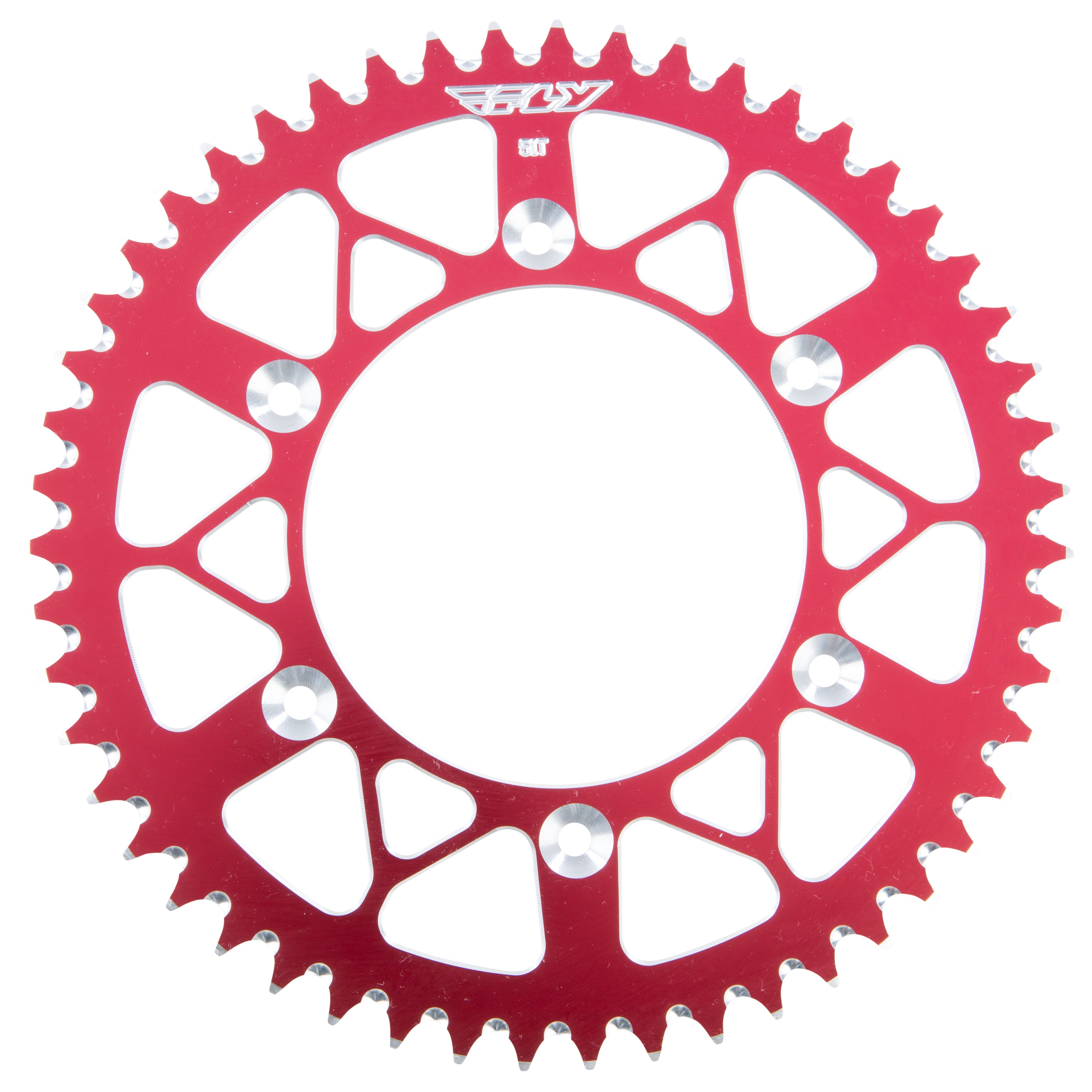 FLY RACING, FLY RACING REAR SPROCKET ALUMINUM 51T-520 RED HON 225-51 RED